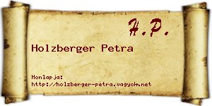 Holzberger Petra névjegykártya